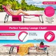 thumbnail image 5 of Topcobe 5-position Outdoor Folding Chaise Lounge Chair, Outdoor Patio Furniture for Garden Backyard Pool Deck-Pink, 5 of 11