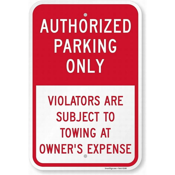 Garage Decor Sign Authorized Parking Only-Subject to Towing Safety Sign Caution Warning Sign Tin Metal Decor Sign 8x12