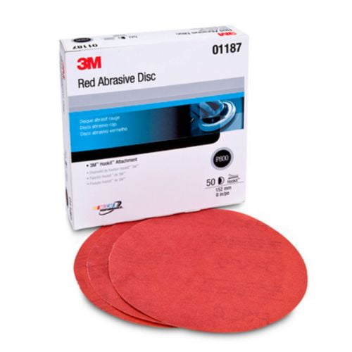 3M 01187 316U Series 6" Abrasive Sanding Discs, 800 Grit, Hook and Loop, 50pk