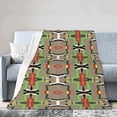thumbnail image 1 of DouZhe Ultra-Soft Micro Fleece Lightweight Flannel Bed Blanket, Aztec Style Mosaic Drawing Print Cozy Warm Throw Blankets, 80"x60", 1 of 7