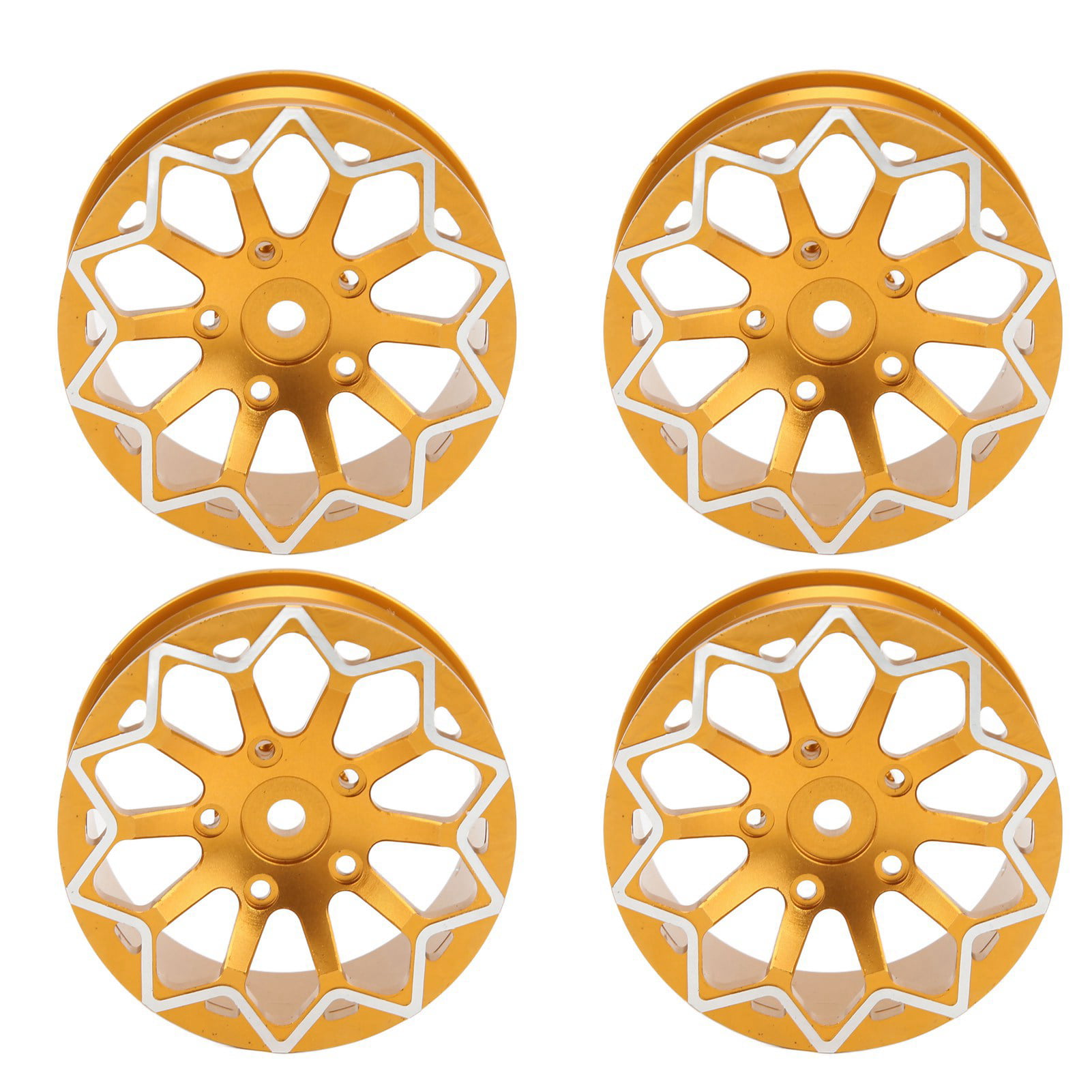 4Pieces Golden  Aluminum Wheel Rims for RC1:10 on-Road Racing Car & Drift Car 