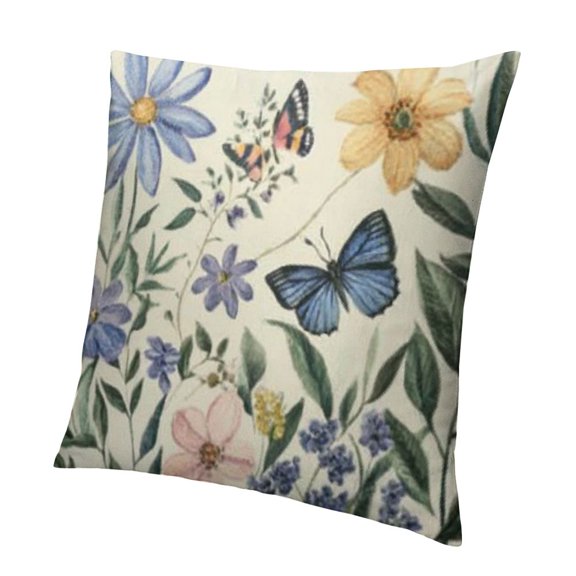 Spring Saying Flowers Butterfly Bird Throw Pillow Covers