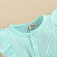 thumbnail image 5 of Gunia Rompers For Girls,Sleeveless Button Ruffle Jumpsuit Headband Kids Jumpsuit Fashion Overalls For Girls,6-12 Months, 5 of 8