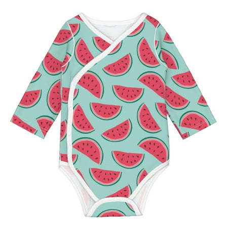

Matuu Watermelon for Baby Long-Sleeve Bodysuit Soft Cotton Comfortable and Breathable Perfect for Newborns and Infants