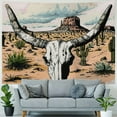 thumbnail image 4 of Autua Cow Skull Cactus Desert Tapestry Wall Hanging Unique Style Graphic Art for Home Decor Living Room Bedroom Apartment Farmhouse Dorm - 4 Sizes Available 60x50inch, 4 of 6