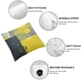 thumbnail image 4 of BANET  Throw Pillow Cover Abstract Grey and Yellow Modern Design Street Art Grunge Brushstrokes Pattern Decor Lumbar Pillow Case Cushion for Sofa Couch Bed Standard Queen White, 4 of 5