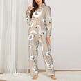 thumbnail image 3 of Wukai White Goose Print Women's Pajama Set - Soft Long Sleeve Sleepwear for Comfort and Style-Large, 3 of 9