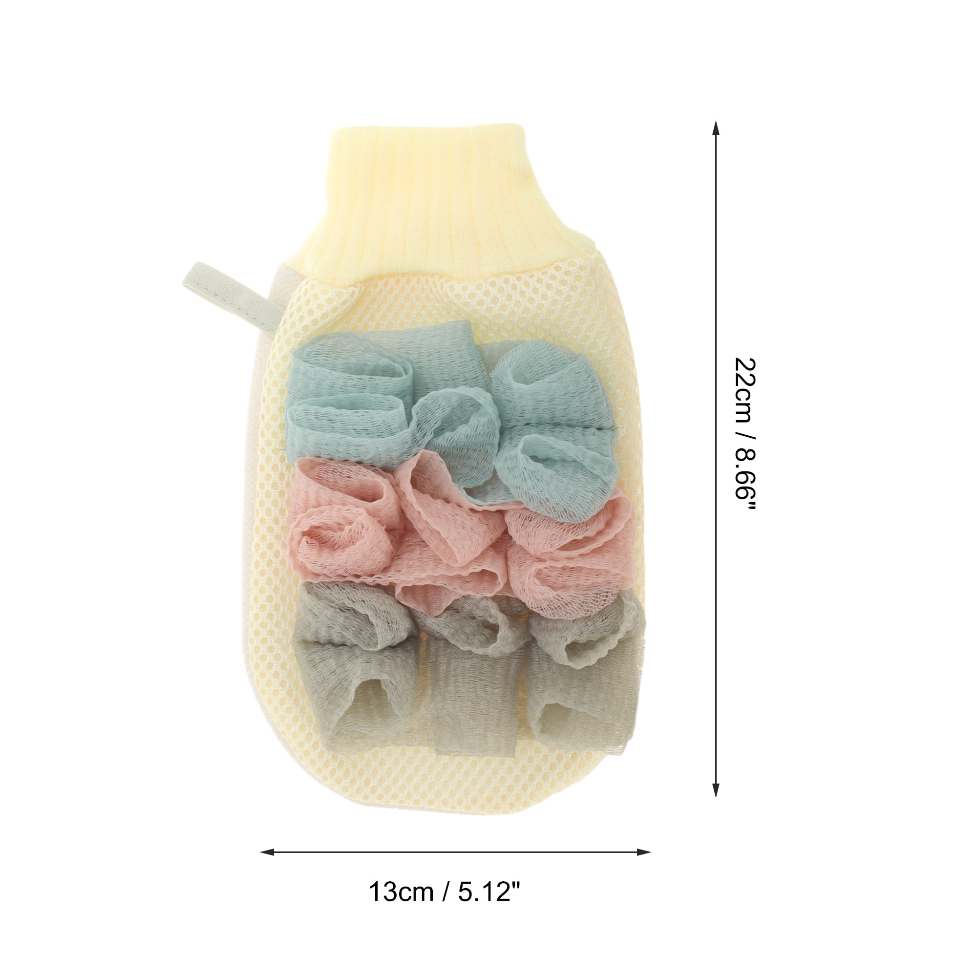 Unique Bargains Shower Gloves 8.66"x5.12" 1 Pc Yellow