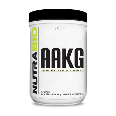 NutraBio Arginine AKG Workout Supplement Powder, 500g – Helps Support Lean Mass Gains, Boost Nitric Oxide, and Enhance Muscle Growth