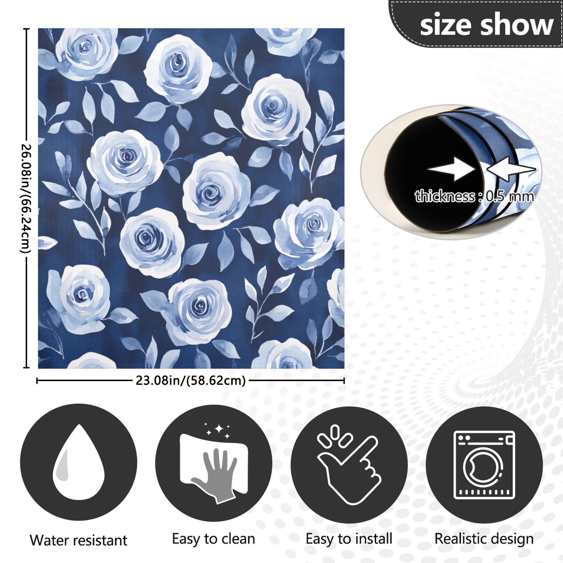 Dishwasher Magnetic Sticker 23x26 Inch Refrigerator Magnetic Sticker Washing Machine Magnetic Sticker Kitchen Panel Magnetic Sticker Home Decor Cartoon Teal Roses
