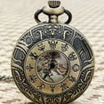 thumbnail image 2 of Steampunk Gear Pocket Watch Bronze Flip Open Quartz Pendant Clock Punk Vintage Mechanical Look for Men Women Necklace Gift, 2 of 6