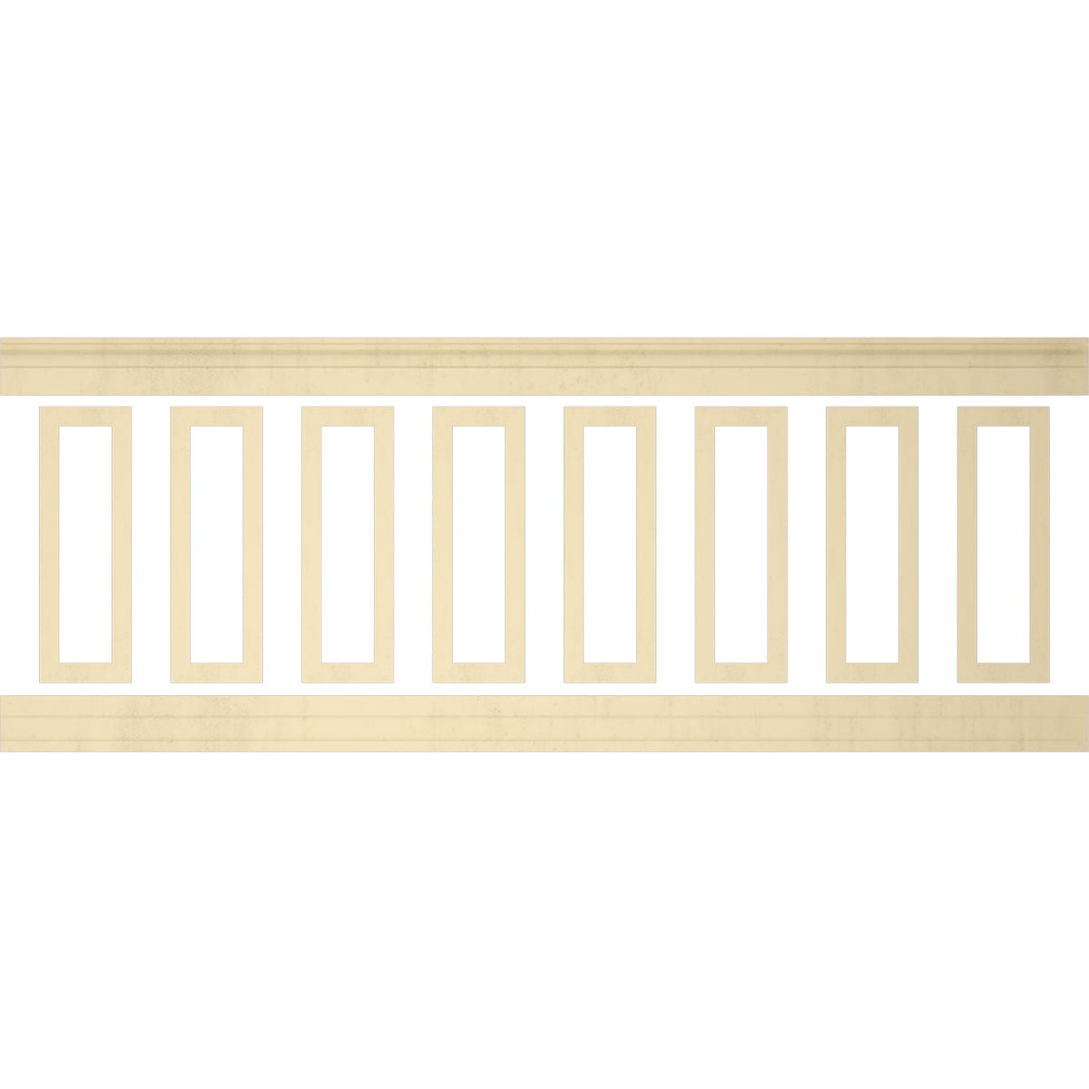 Ekena millwork 94 1/2"L (Adjustable 36"H to 40"H) Ashford Square Panel Traditional Wainscot Paneling Kit