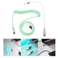 thumbnail image 4 of Tachiuwa Coiled USB to Type C Cable for Desktop Computer Durable for Mechanical Keyboard Blue White(Updated), 4 of 9