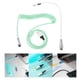 thumbnail image 4 of Cable USB tipo C en espiral, cable USB C dividido para teclado mecánico, carga de teléfono Azul Blanco (Actualizado), 4 of 9