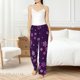 thumbnail image 4 of Fotbe Purple Snow Flakes Pantalones de Pijama para Mujer, Pantalones de Dormir, Pantalones Pj con Cordón y Bolsillos-Medium, 4 of 6