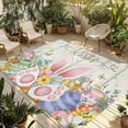 thumbnail image 2 of Outdoor Rug 3x5 ft Bunny Ears Easter Waterproof Outdoor Patio Rug Mat Non Slip Outside Area Rugs Carpet for RV,Camping,Porch,Deck,Pool,Balconybackyard,Pastel Color Easter Eggs Spring Floral Yellow, 2 of 9