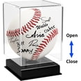 thumbnail image 3 of 2 Pcs Upgraded Baseball Display Case, With Black Base Baseball Holder Display Case, UV Protected Acrylic Cube Baseball Holder Square Clear Box, Memorabilia Autograph Display Ball - Fits Official Size, 3 of 6