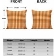 thumbnail image 6 of 2 Packs Decorative Cotton Throw Pillow Covers, Orange Caramel Check Plaid 20 x 20 Inch Square Reversible Soft Cushion Case for Couch Bedroom Sofa Living Room Chair Car, 6 of 6