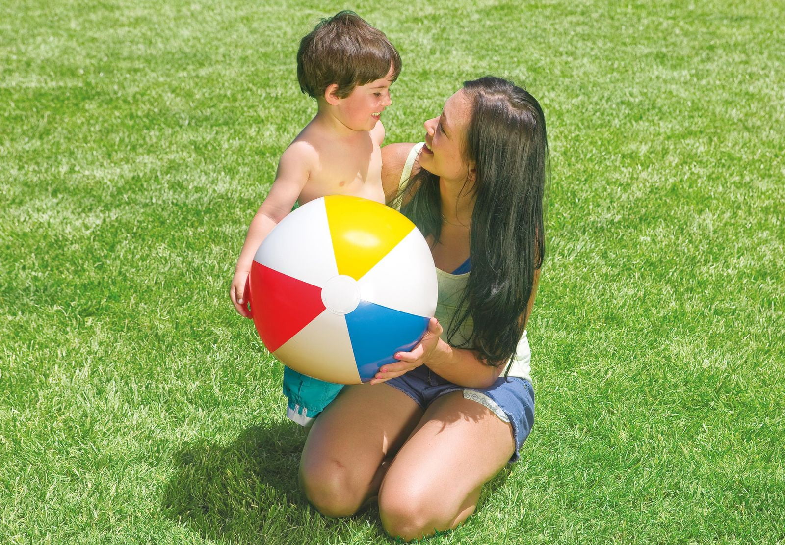 (2 pack) Intex 20" Glossy Panel Multicolor Inflatable Beach Ball Pool Toy Ages 3+