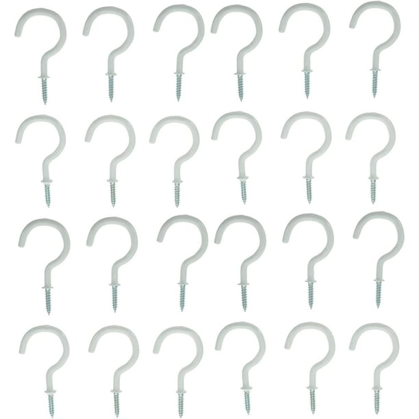 72 Pcs Screw Hook Outdoor Hooks for Hanging Towel Hooks Hanger Hooks White Screws Eye Bolt