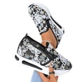 thumbnail image 7 of Domzle Women's Floral Embroidery Mesh Sneakers Breathable Slip On Wedges Walking Shoes Fashion Lace Platform Sneakers Hidden Wedge High Top Comfort Work Outdoor Travel Sports Shoes Black, 7 of 7