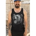 thumbnail image 4 of Roaring Grizzly Bear Tank Top Wild Animal Fierce Black and White Nature Wildlife Forest Predator Beast Men's Top, 4 of 7