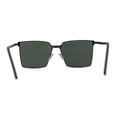 thumbnail image 2 of Mens Slim Metal Rim Modern Slick Rectangular Mogul Sunglasses Gunmetal Green, 2 of 4