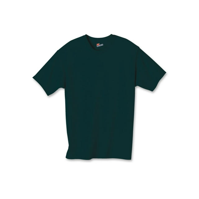 Hanes T-Shirt en Coton pour Enfant Authentique Sans Étiquette, TP, Vert Forêt Profond