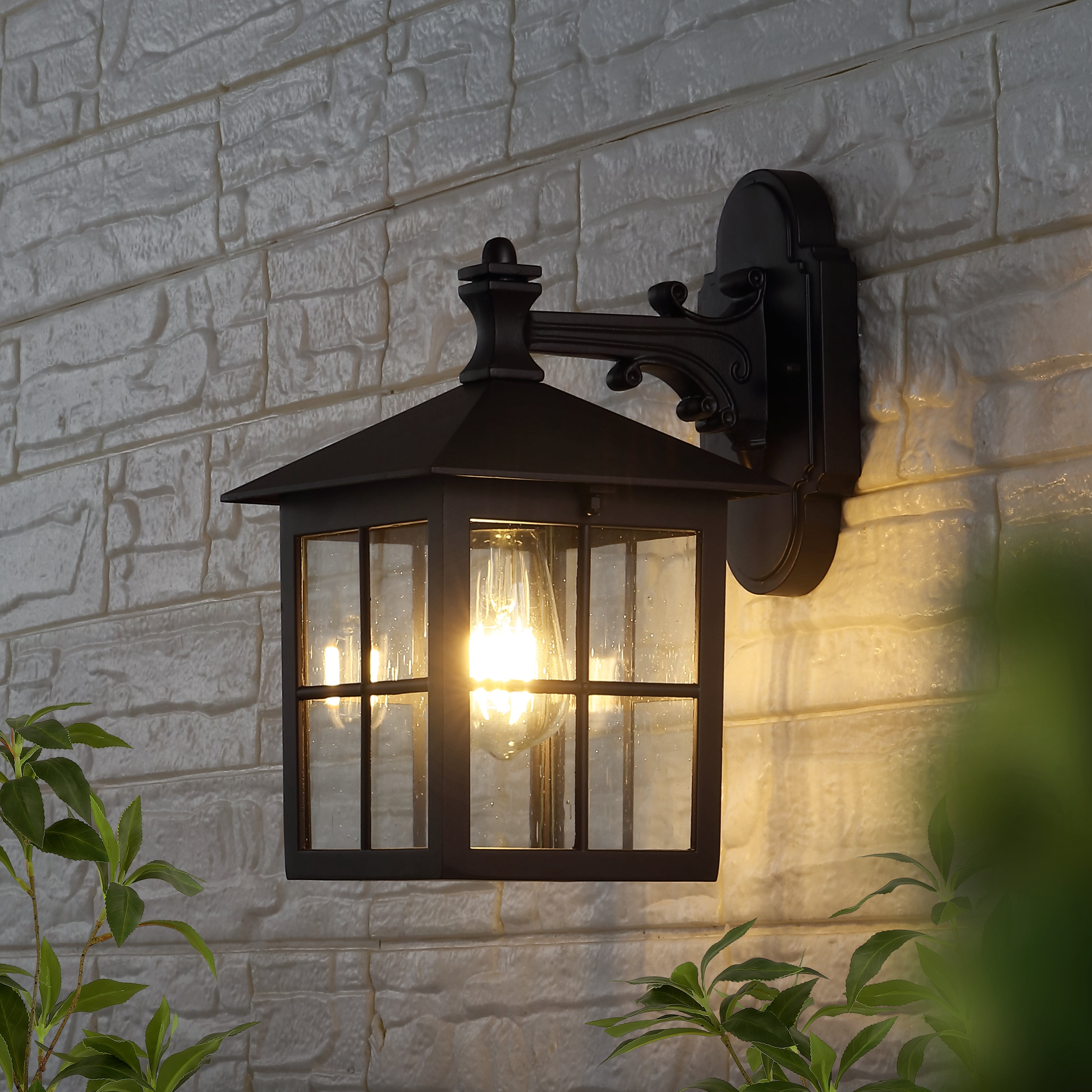 SAFAVIEH Penryn Edison Tungsten Black Wall Sconce with Shade, Set of 2