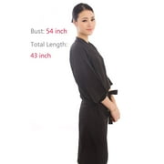 Perfehair Salon Client Gown Robes Cape, Hair Salon Smock for Clients, Kimono Style, Black