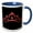 Blue/White, variant on 3drose, Image of Red Ruby Jewels Heart Crown Illustration, 15oz Two-tone Red Mug