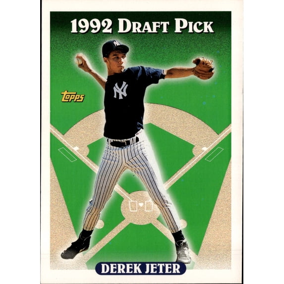 Deter Jeter Rookie Card Topps Rookie Card Derek Jeter 1992 Card Number 98 - Walmart.com