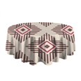 thumbnail image 5 of Round Waterproof Tablecloth 60×60 Inch, Geometry Reusable Indoor/Outdoor Durable Table Cover for Party Kitchen Dinner Room Decor, 5 of 6