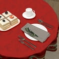 thumbnail image 3 of Christmas Poinsettia Floral Round Tablecloth Winter Red Table Cloth 60 Inch Christmas Decor Holiday Xmas Table Cover Winter Vintage Tablecloth Reusable for Kitchen Dining Home Outdoor Decor, 3 of 3