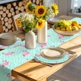 thumbnail image 4 of Green Flamingo Round 13 Inch Placemats Set of 8, Polka Dot Modern Art HeatResistant Non Slip Place Mats for Dining Table, Wipeable Braided Kitchen Table Mats for Housewarming, 4 of 9