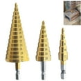 thumbnail image 3 of 4-20mm HSS Step Drill Bit Straight Groove Step Drill Bit Titanium Coated Wood Metal Hole Cutter Core Drill Bit Metric, 3 of 7