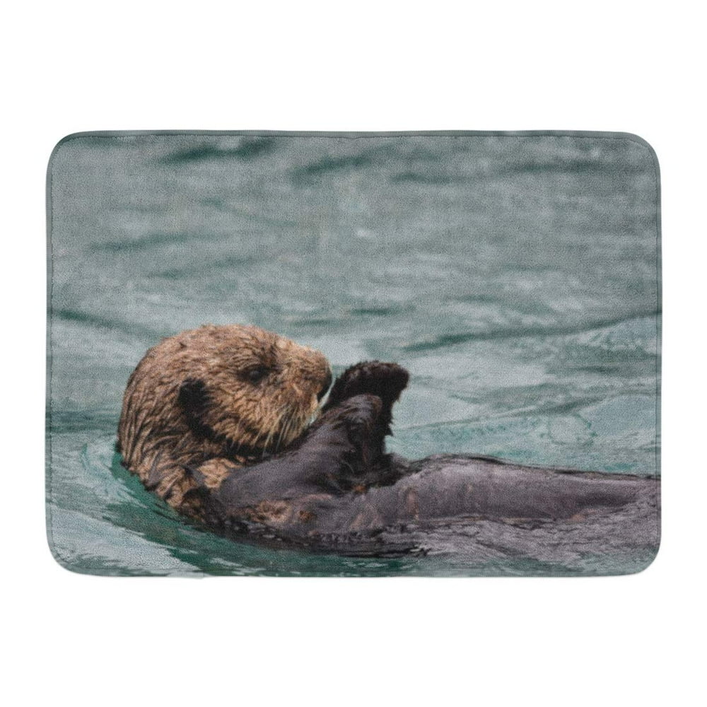 GODPOK Furry Alaska Frolicking Sea Otters Wildlife Animal Rug Doormat ...