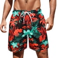 thumbnail image 1 of Aayomet Swim Trunks Men Up Pocket Hot Spring Holiday Beach Beach Pants Swimming Trunks Shorts (Red, M), 1 of 5