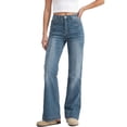 thumbnail image 4 of EMMIOL Women's Mid-High Waist Stretchy Flare Bell Bottoms Jeans Y2K Vintage Washed Bootcut Denim Pants for Casual,Streetwear, 4 of 6