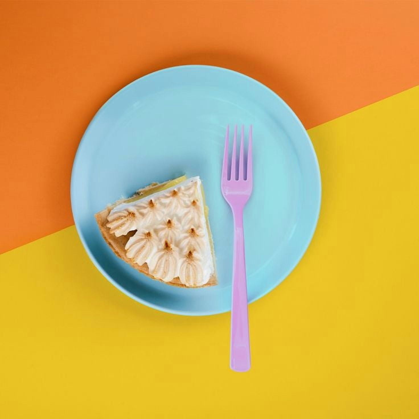 Way To Celebrate Disposable Plastic Forks, Lilac, 24 Pieces