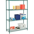 thumbnail image 2 of Nexel Medium Duty Wire Shelving Unit, Green Epoxy, 36"W x 24"D x 74"H, 2 of 6