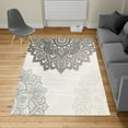 thumbnail image 2 of Flora Turkish Area Rug, South Mandala Design Vibrant Color Ornamental Illustration, Soft Carpet for Living Room Decor with Distressed Look, 5.2' X 7.6', Sage Green, by Ambesonne, 2 of 4