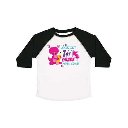

Inktastic Look out 1st Grade Here I Come with Cute Pink Monster Gift Toddler Boy or Toddler Girl T-Shirt
