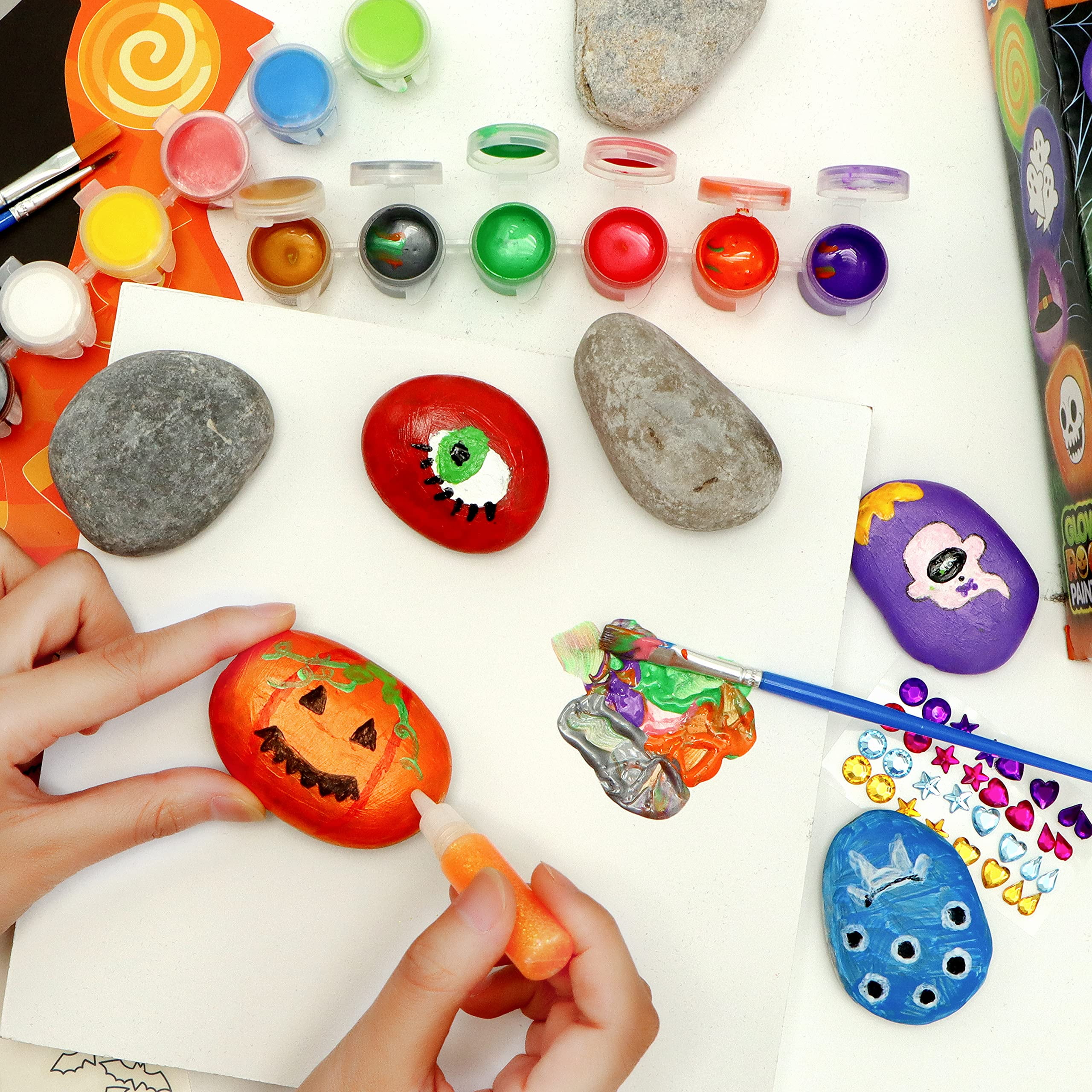 Halloween Rock Painting for Kids using Physics and Forces!