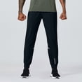 thumbnail image 2 of Men's Nylon Silk Breathable Joggers, Lightweight Elastic Waist Straight Leg Trousers, Quick Dry Athletic Pants for Gym Running Hiking Daily Wear Summer | AKLJWH,Black L, 2 of 5