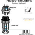 thumbnail image 3 of DIYhz 10 Pcs GX16 5 Pins Panel Metal Mount Circular Metal Aviation Connector Adapter Male Female Plug Socket, 3 of 5