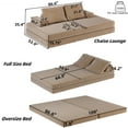 thumbnail image 5 of CKEASEAN 87"W Multifunctional Sofa Bed with Fuffy Chenille Fabric, Convertible Sleeper Couch with Pillows, DIY Folding Floor Compression Loveseat with Backrests for Living Room, No Assembly Required, 5 of 8