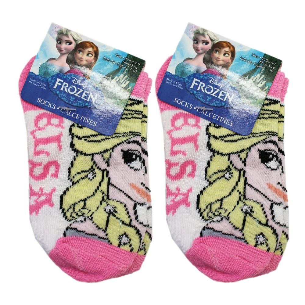 Princess Elsa - Disney's Frozen Princess Elsa Pink/White Girls Socks ...