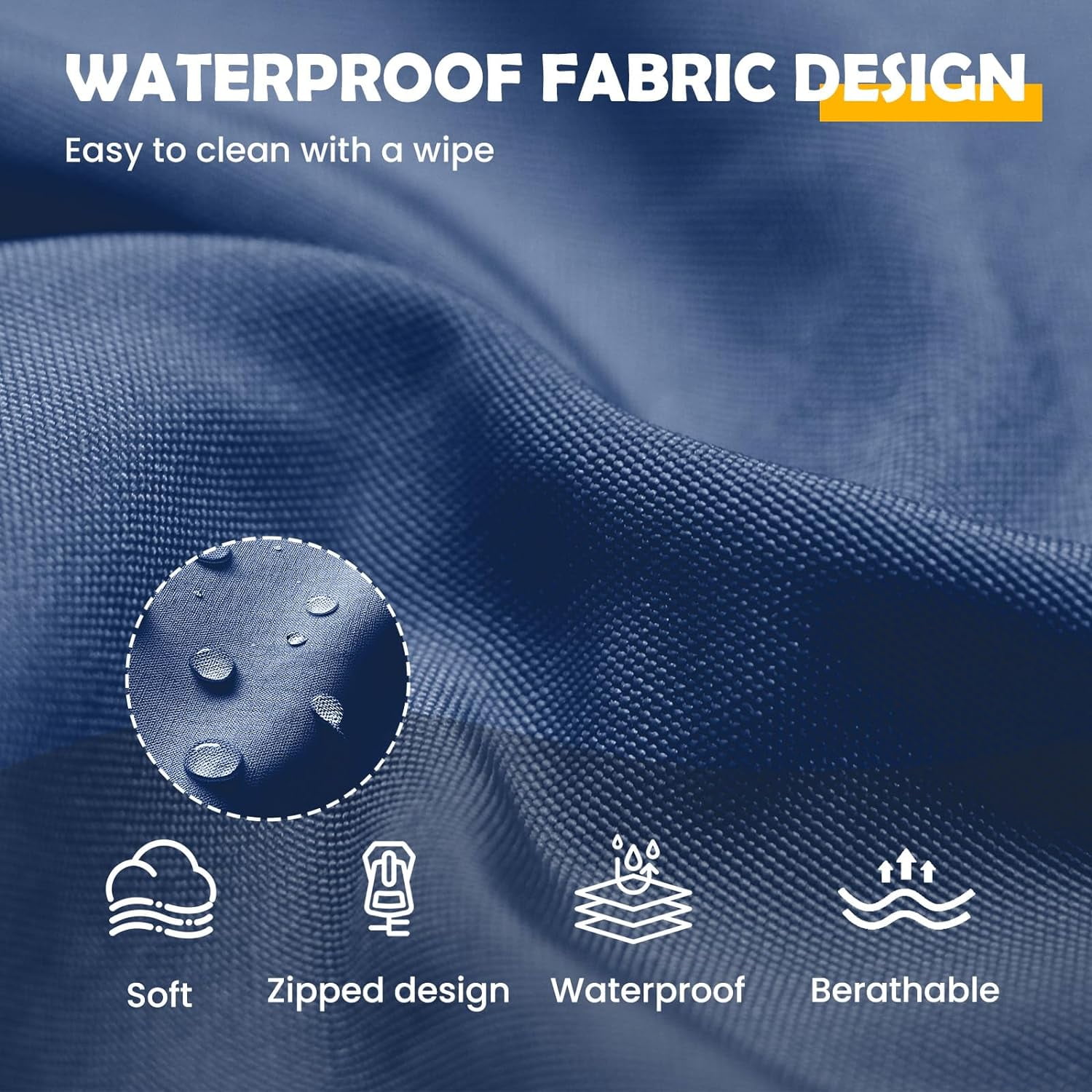 MRUAKA Outdoor Cushions for Patio Furniture, 4'' Replacement Cushions for Outdoor Furniture, Set of 4 Water-Resistant Outdoor Sectional Cushions for Sofa Couch Chair (Navy)