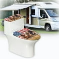 thumbnail image 6 of FORUDESIGNS Horse American Flag Pattern 2 Pack Toilet Lid Cover with Toilet Tank Lid Cover, Adjustable Toilet Protector, 15-21 in, Fits Most Round Elongated and Oblong Lids, 4th of July, 6 of 8